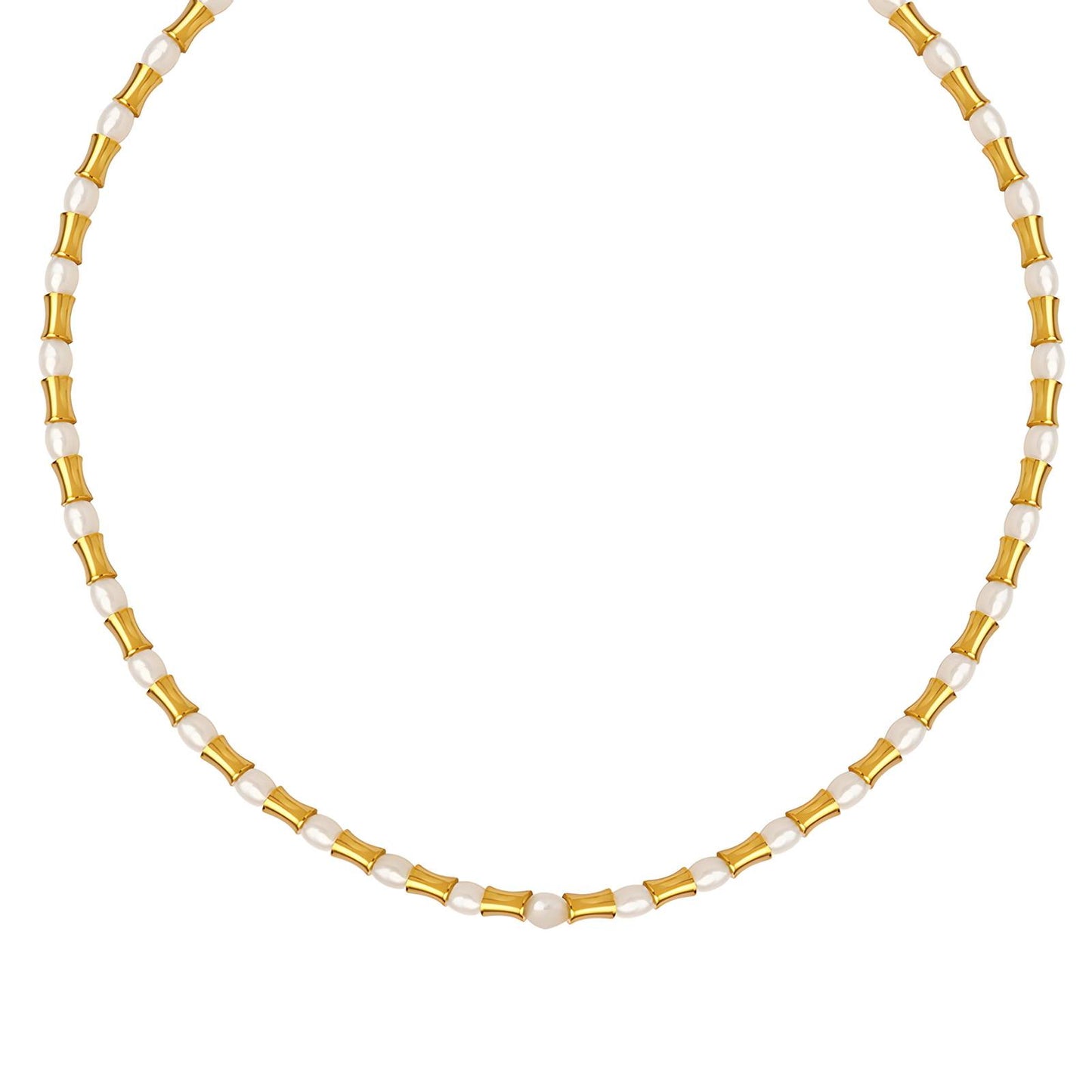 Pearl 18K Gold Plated 50:50 Necklace