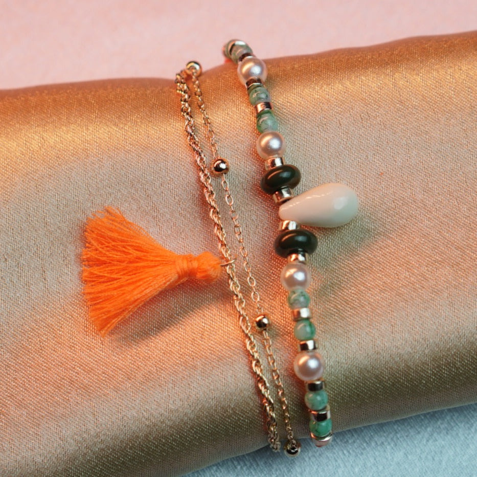 3-Piece Orange Bracelet