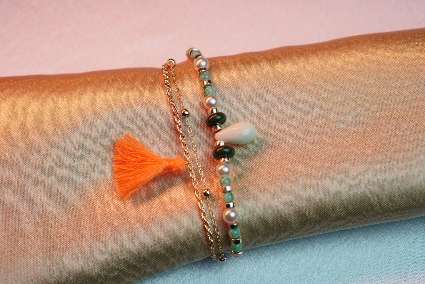 3-Piece Orange Bracelet