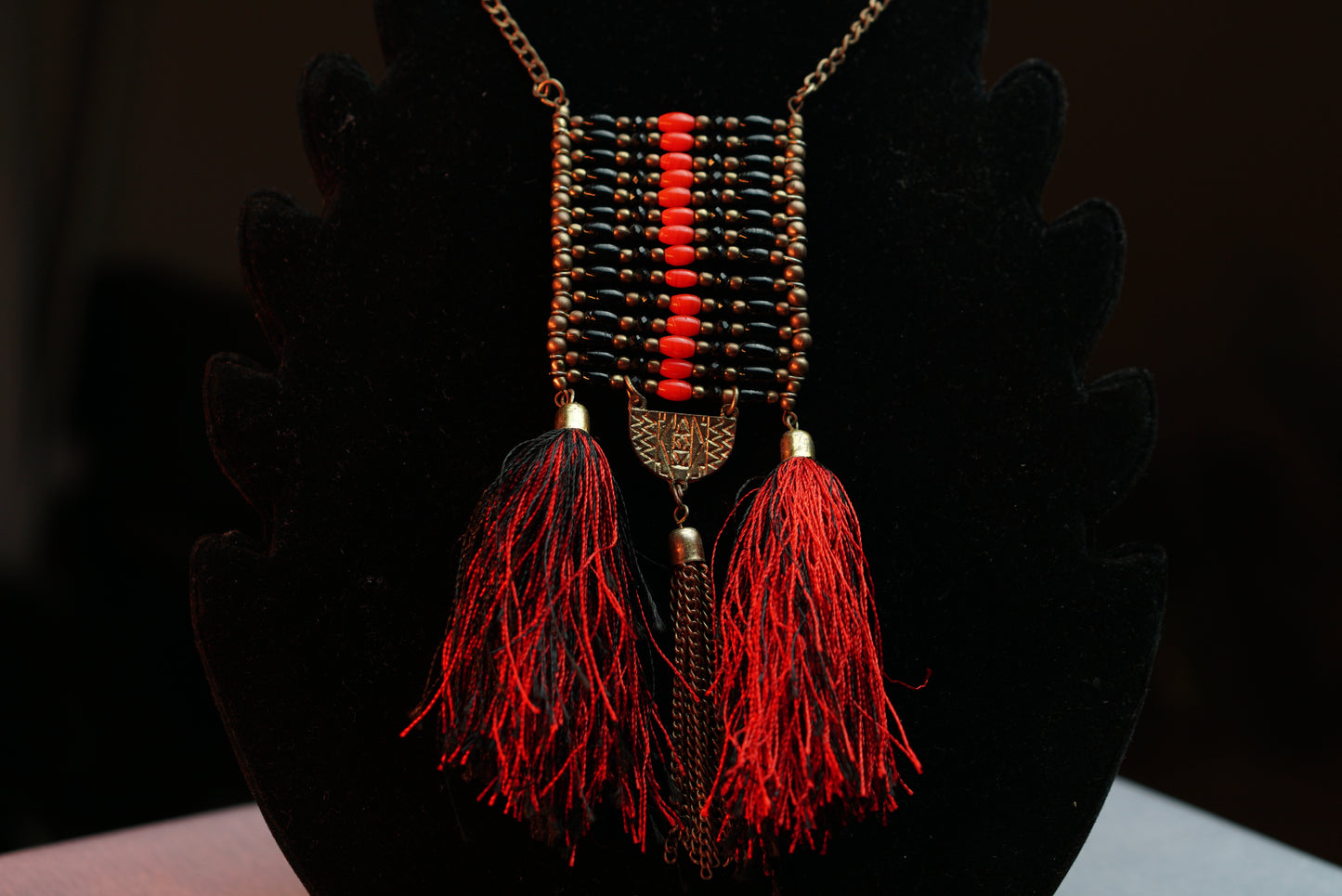 Traditional Turkish Black and Red Necklace