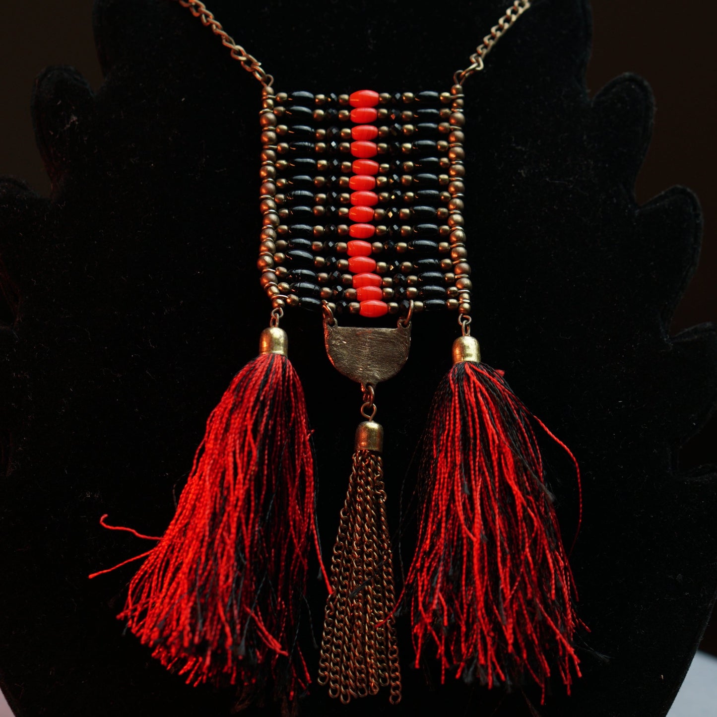 Traditional Turkish Black and Red Necklace