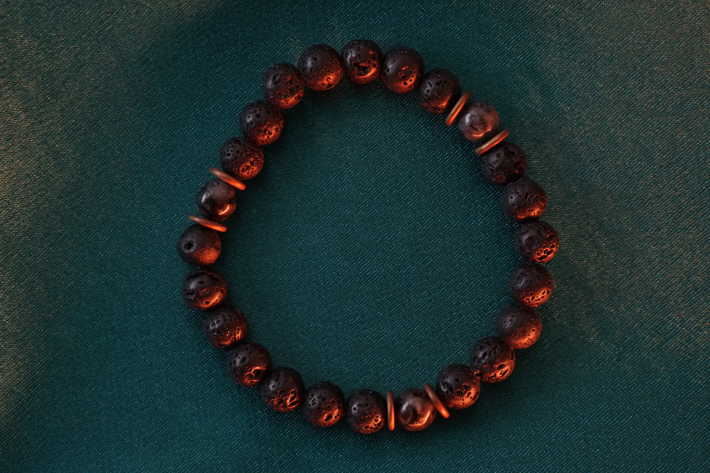 Mens Circular Lava Stone Bracelet