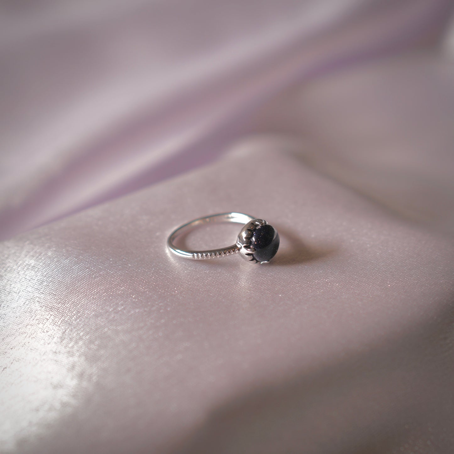 Minimalistic Aventurine Ring with 925 Silver Plating – Natural Stone Ring with Modern Design