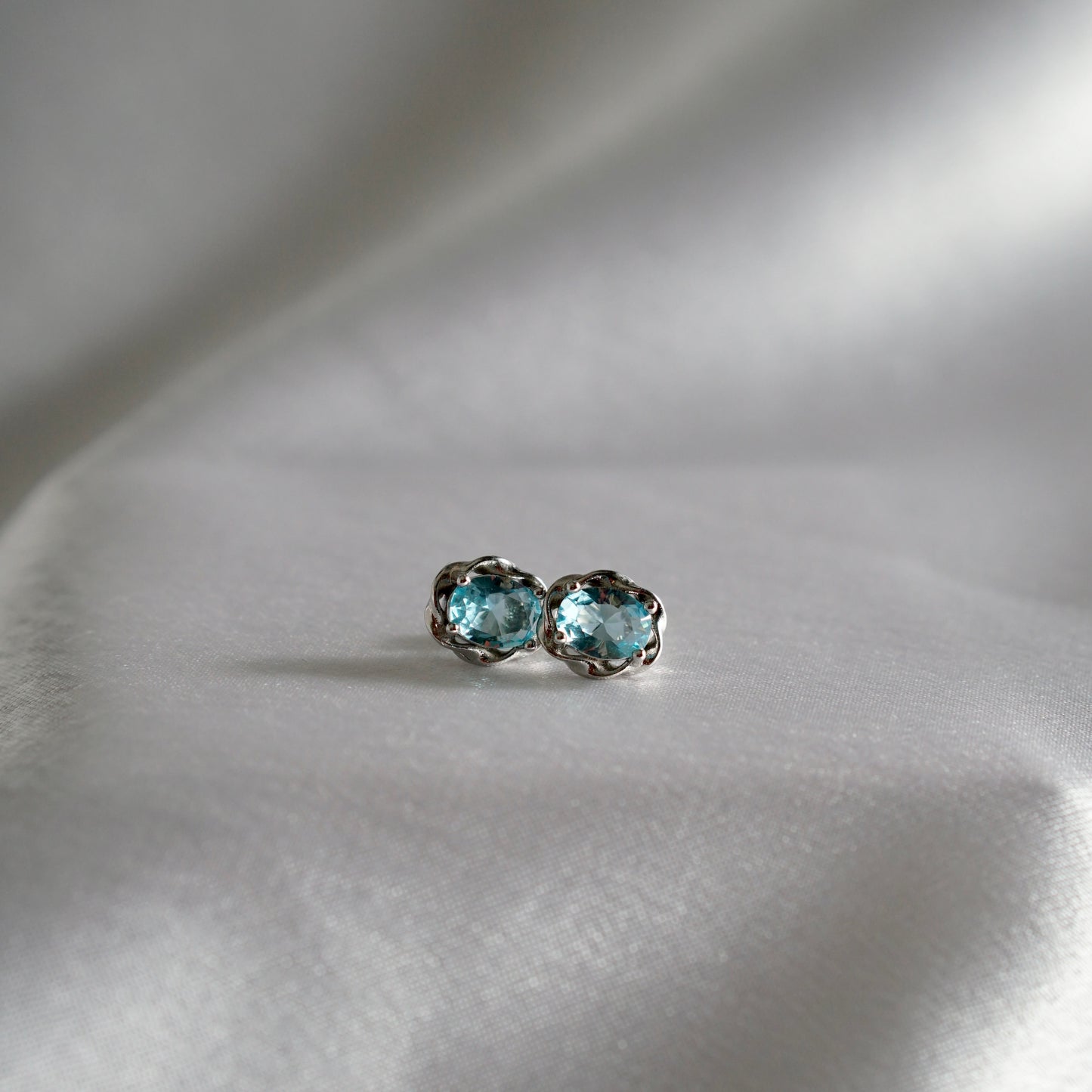 Large Blue Topaz Earring