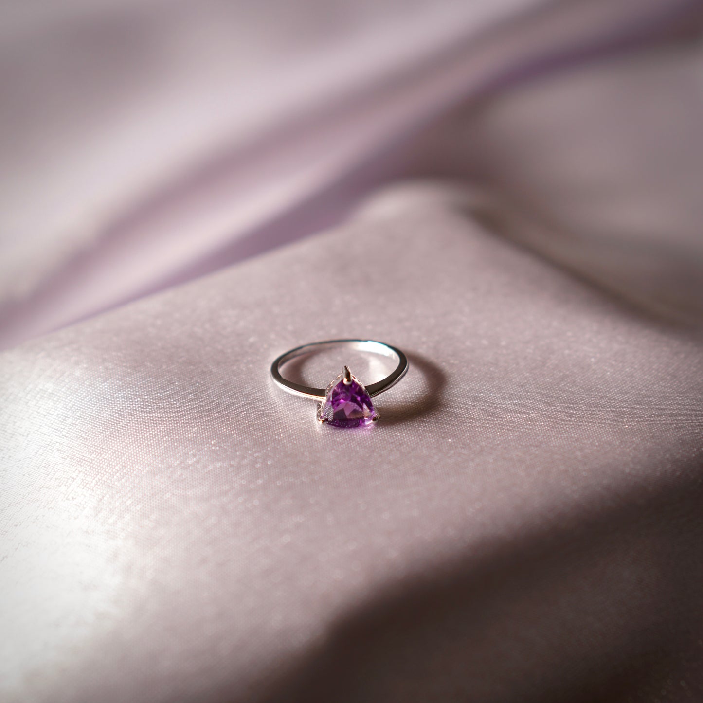 Triangle Amethyst Ring