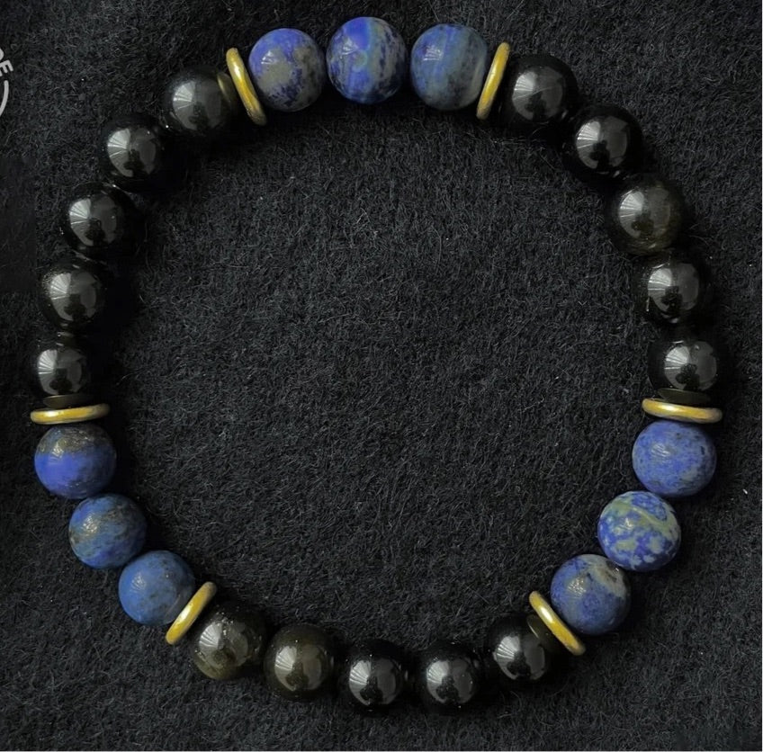 Lapis Lazuli and Lava Stone Bracelet