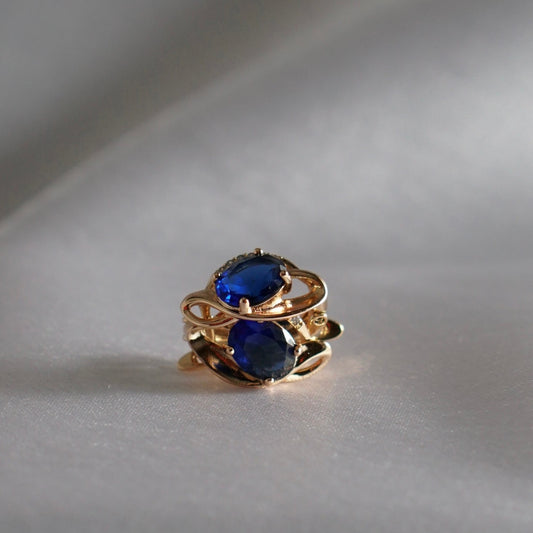 Deep Blue CZ Gemstone Earring