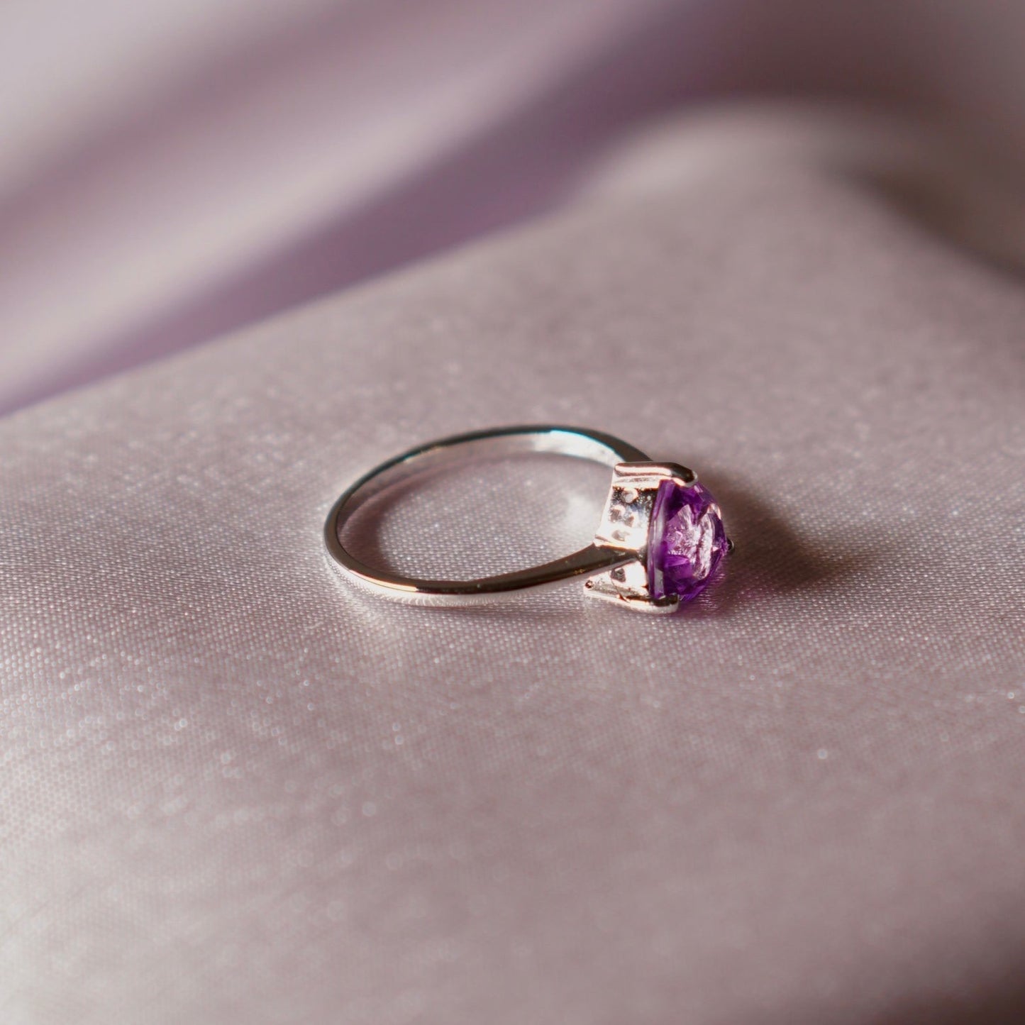 Triangle Amethyst Ring