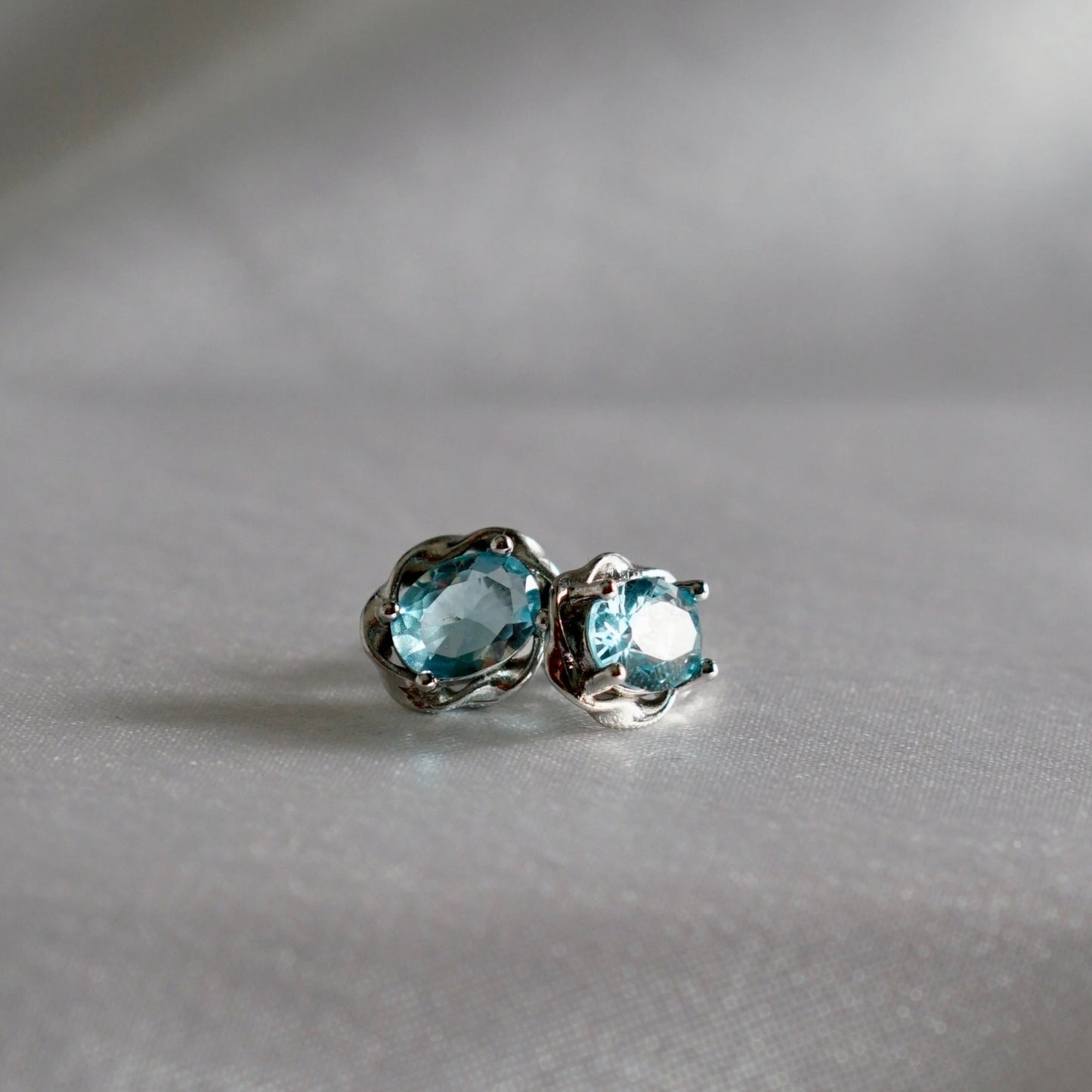 Large Blue Topaz Earring