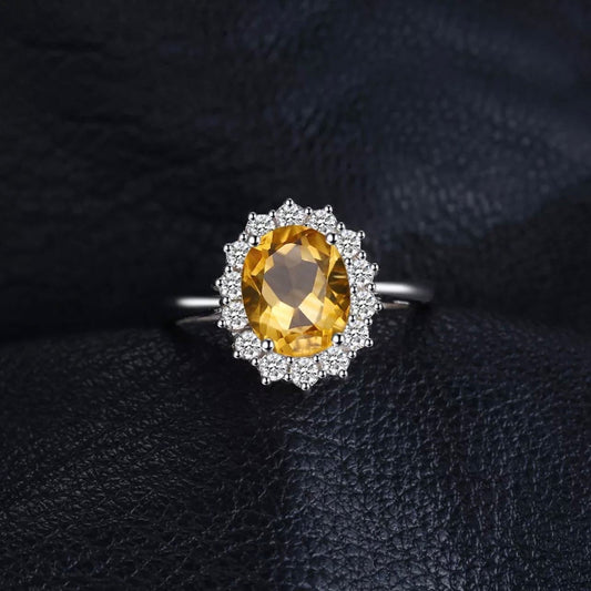 Women's VVS Citrine Ring - 1.8 Carat & Sterling Silver 925